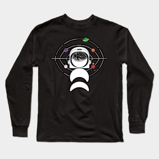 Moon Face Astronaut And Planets Long Sleeve T-Shirt